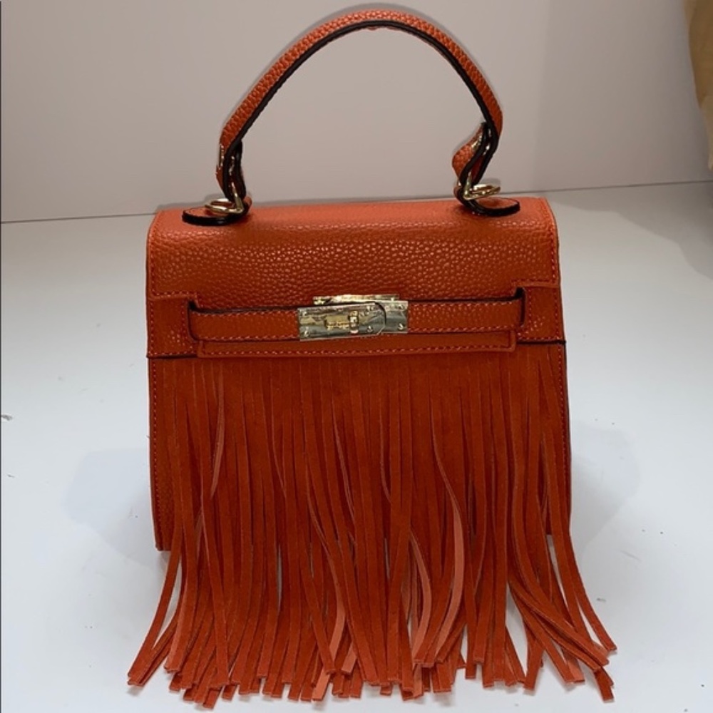 BEAUTIFUL, LIKE NEW CONDITION, ORANGE MINI BAG WITH SHOULDER STRAP!!!